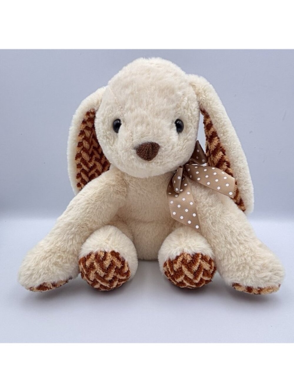 Hug & Luv Cream Tan Easter Bunny Rabbit Lop Ear Sitting Stuffed Animal Plush 9" - Picture 12 of 13